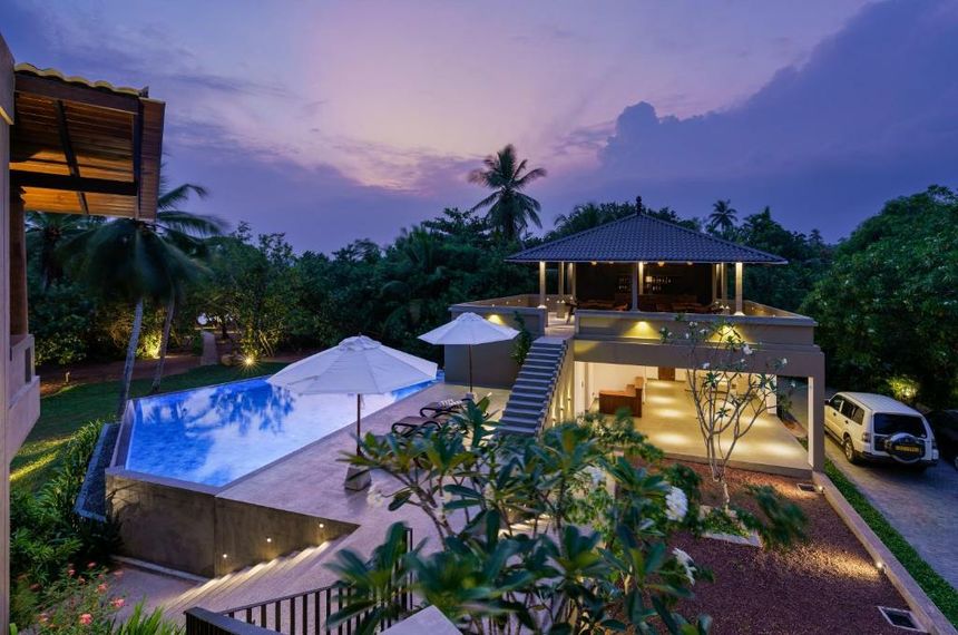 Interior of LGBTQ+ friendly boutique hotel in Mirissa Sri Lanka with colorful inclusive decor